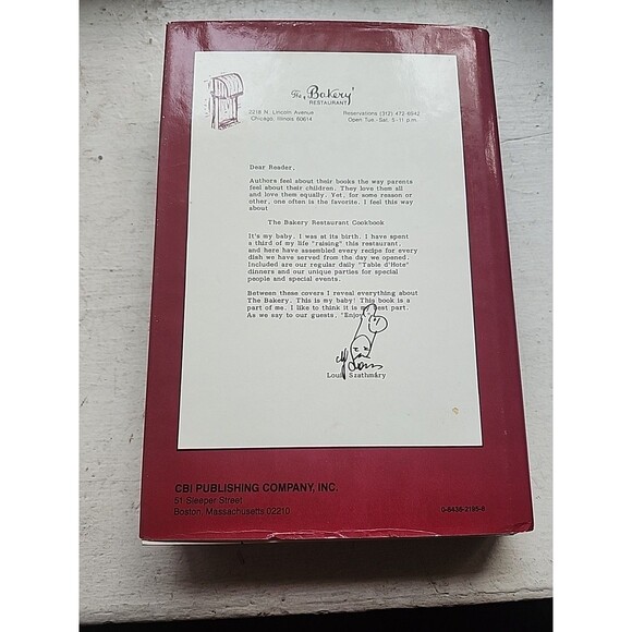 The Bakery Restaurant Cookbook Signed Louis Szathmary 1981 HCDJ First Ed & Print - Picture 2 of 16
